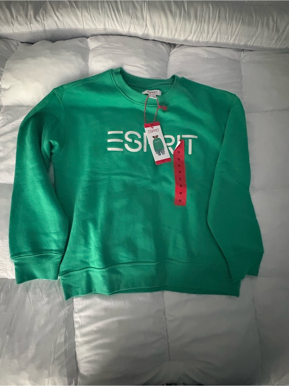 Esprit Bright Green Logo Crewneck Sweatshirt